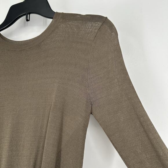 Trouve Lightweight Sweater Top Brown Open Back Semi Sheer Long Sleeve Size XS - Picture 3 of 10